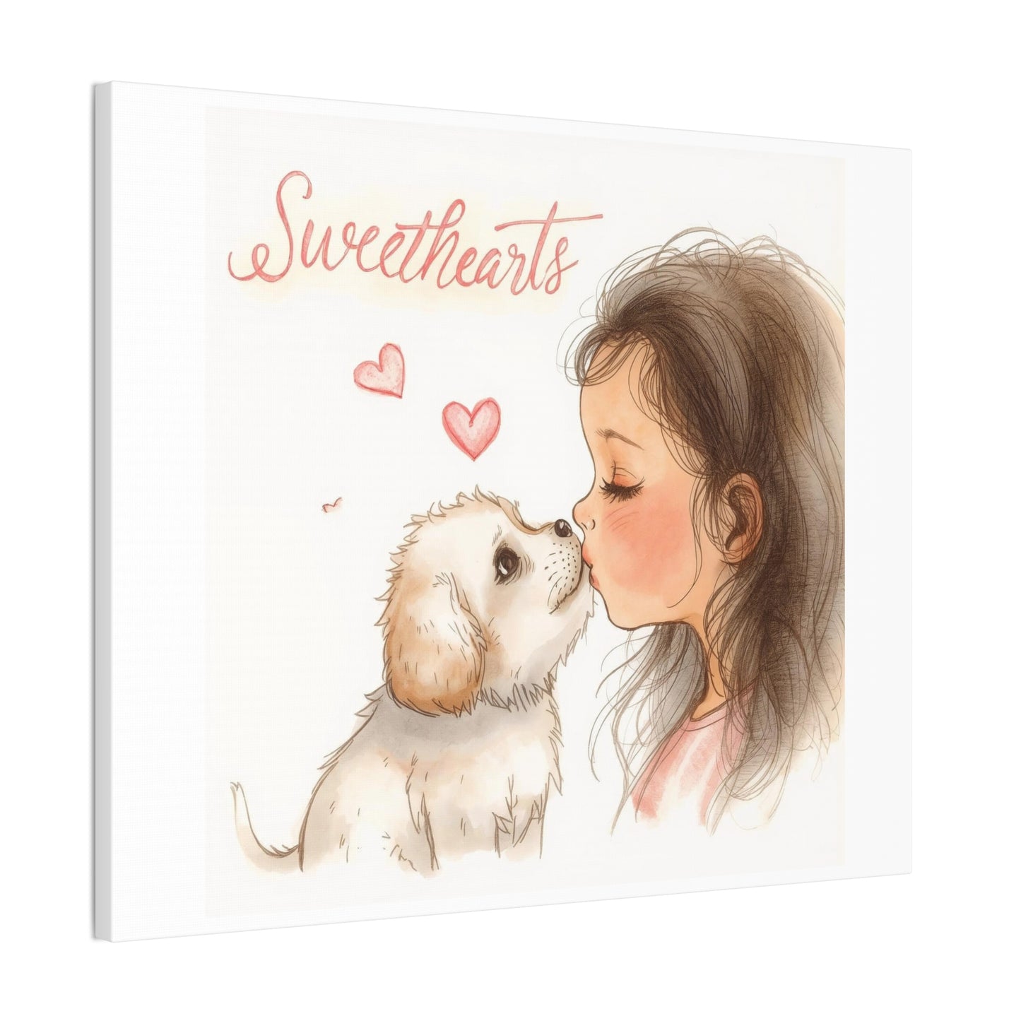 Sweethearts – Child &amp; Puppy Love Canvas | Eco-Limited
