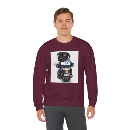 Biker Pug Graphic Sweater | Eco-Limited
