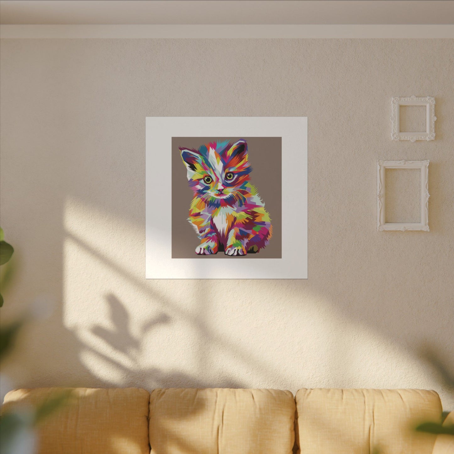 Vibrant Stretched Wall Art for Cat Lovers