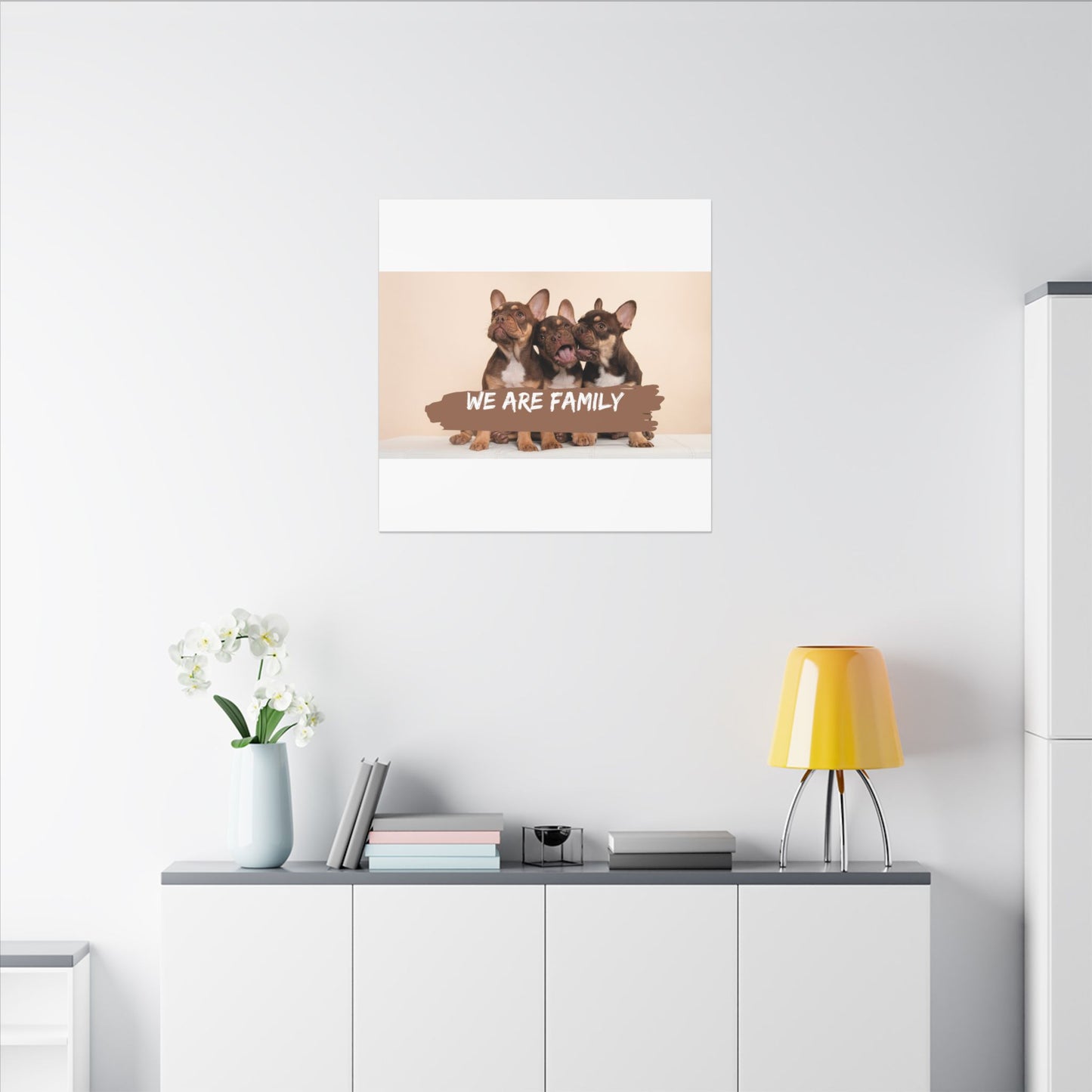 We Are Family French Bulldog Canvas Wall Art