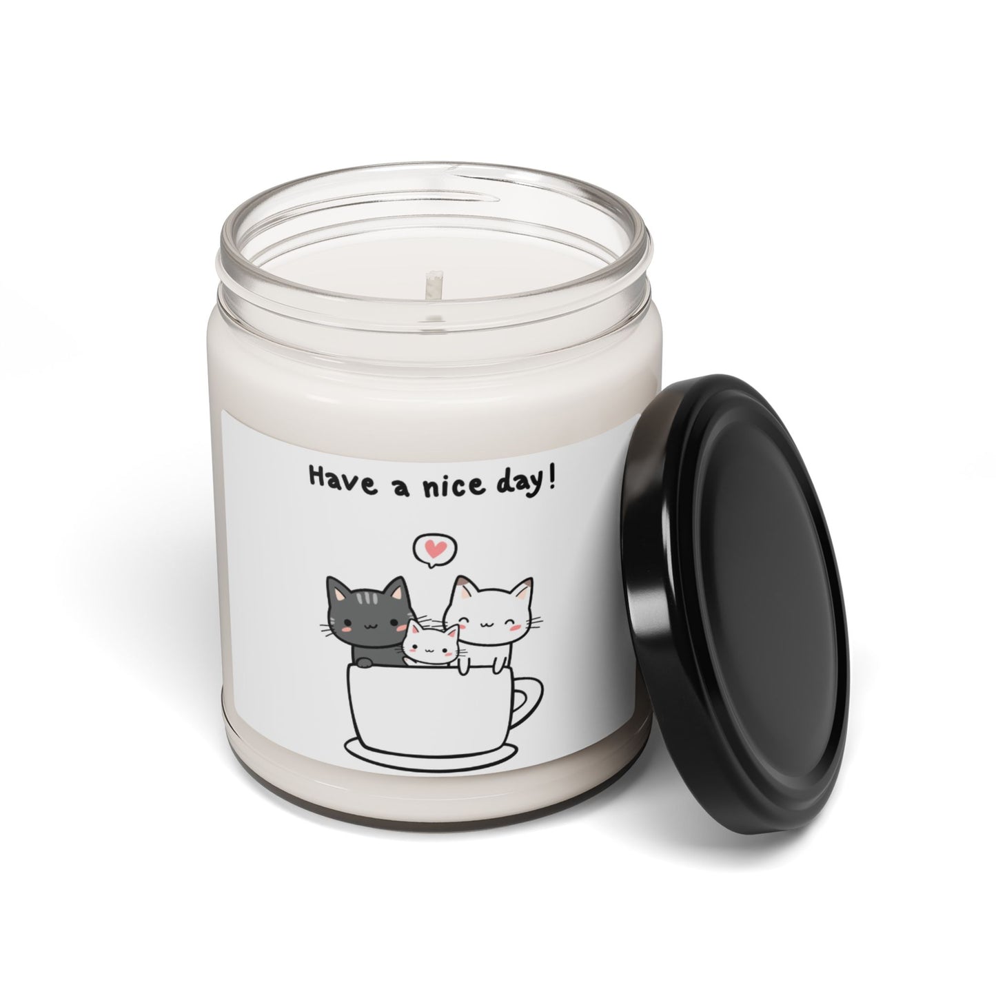 Cute Kittens in Tea Cup Scented Organic Candle