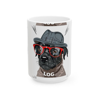 Cute Hipster Dog Ceramic Mug(11oz/15oz)