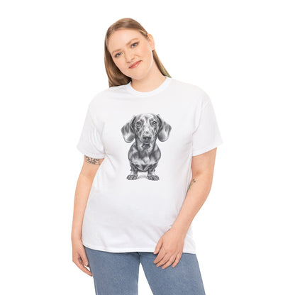 Dachshund Sketch Minimal Art T-Shirt | Eco-Limited