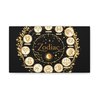Golden Zodiac Astrology Canvas | Eco-Limited