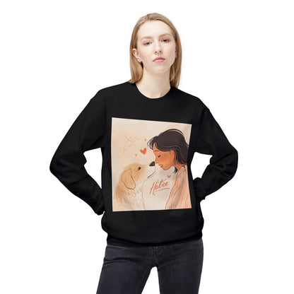 Heartfelt Dog Love Illustration Crewneck | Eco-Friendly - Limited
