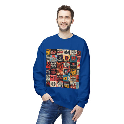 Vintage Rock Poster Collage Sweatshirt | Eco-Limited