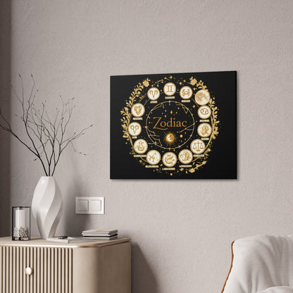 Golden Zodiac Astrology Canvas | Eco-Limited