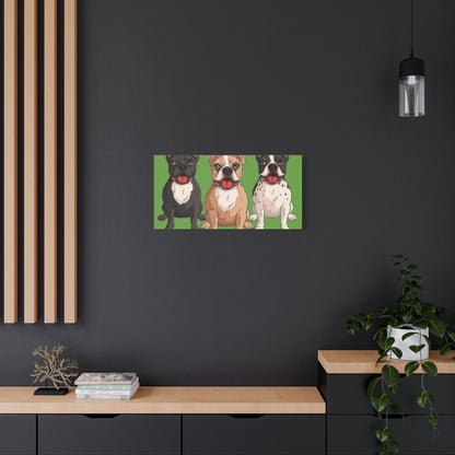 French Bulldog Trio Canvas Wall Art|Eco-Friendly - Limited