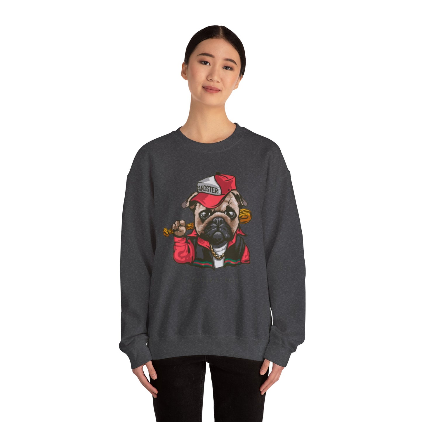 Gangster Pug Graphic Sweater | Eco-Limited