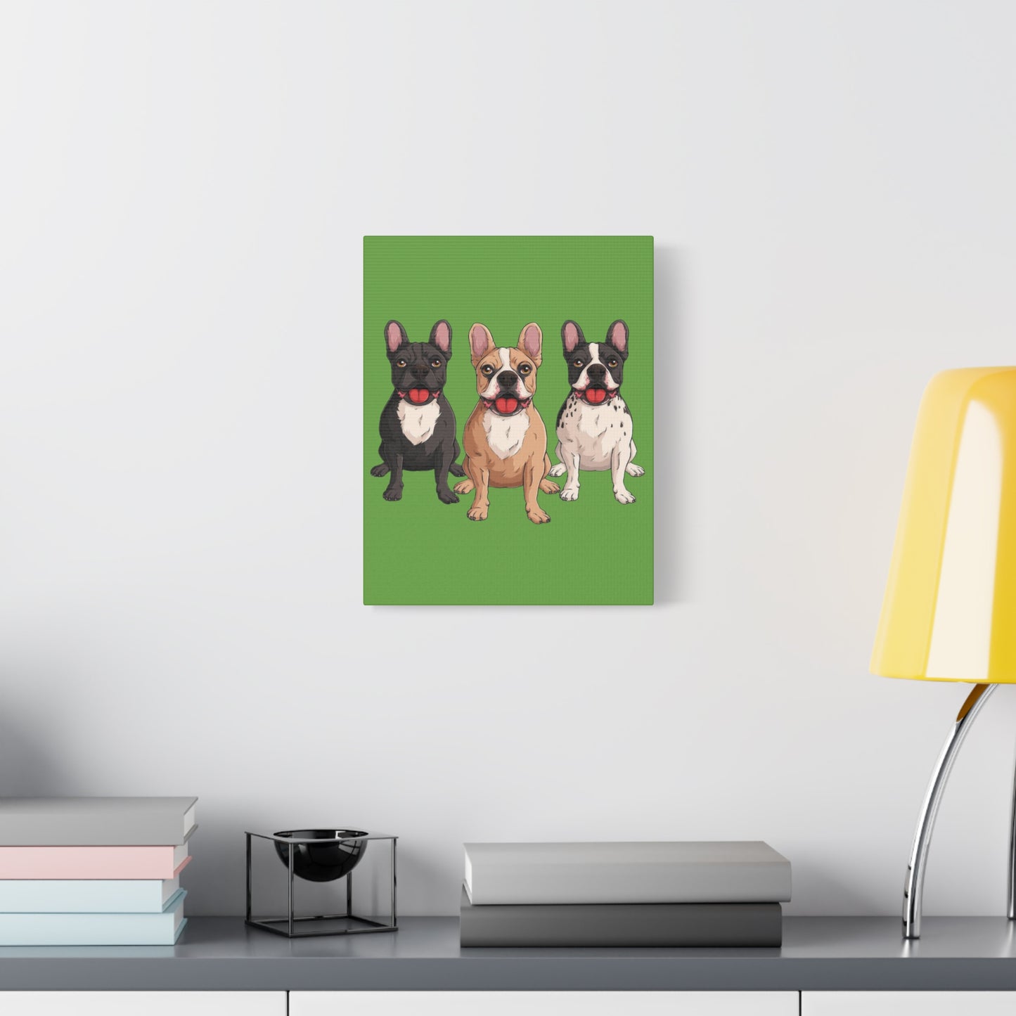 French Bulldog Trio Canvas Wall Art|Eco-Friendly - Limited