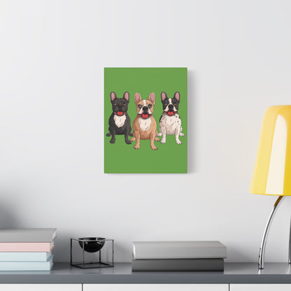 French Bulldog Trio Canvas Wall Art|Eco-Friendly - Limited