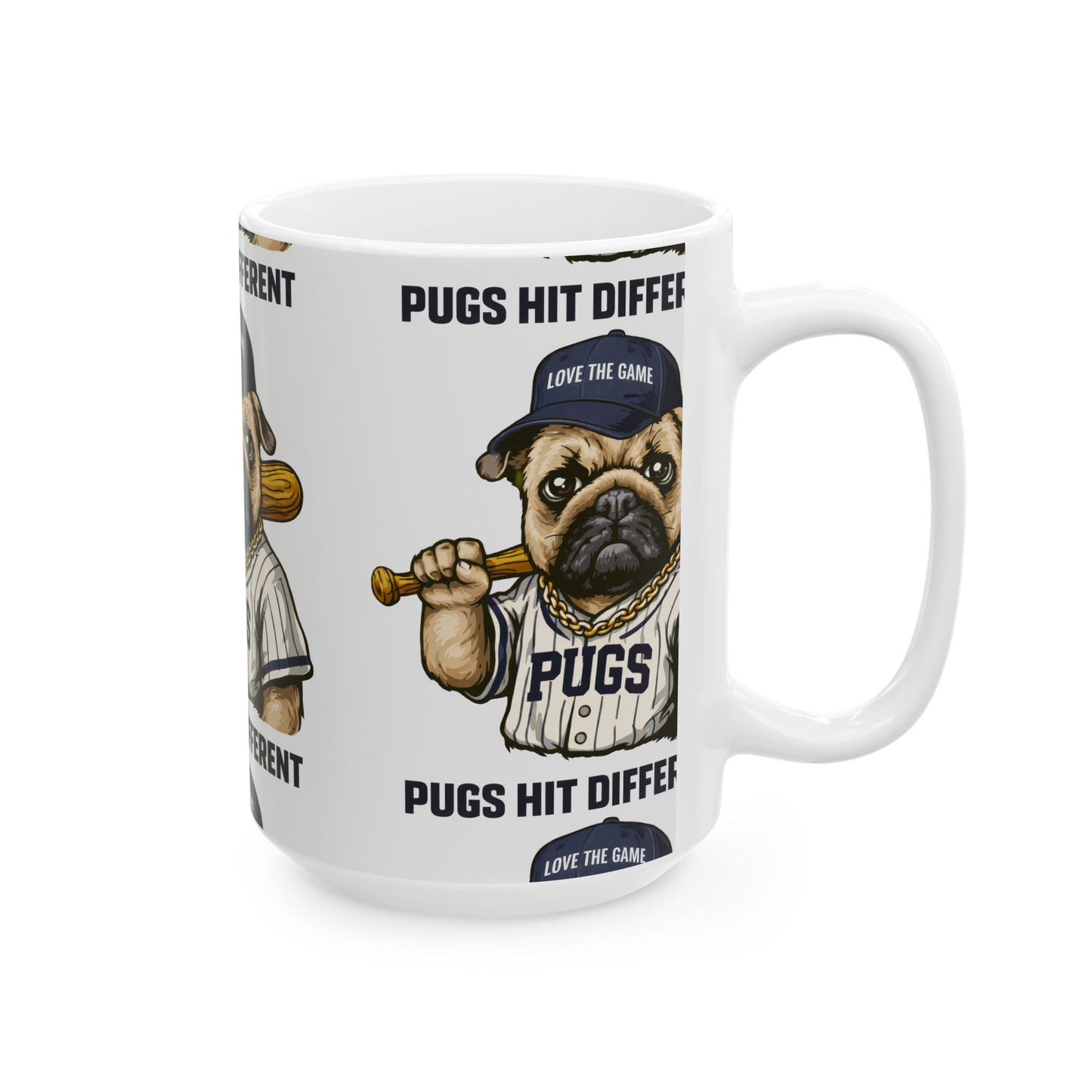 Pugs Hit Different Baseball Ceramic Mug | Eco Limited