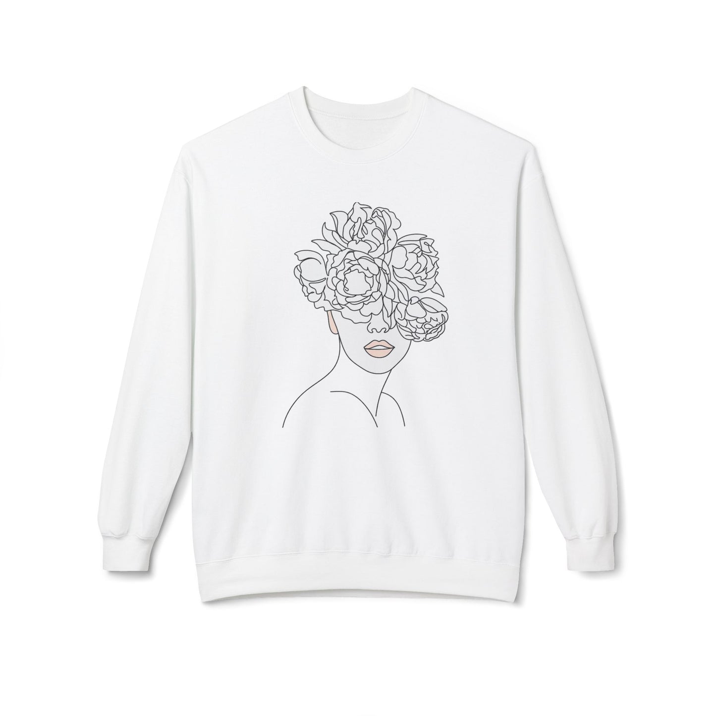 Floral Line Portrait Sweatshirt | Eco-Limited