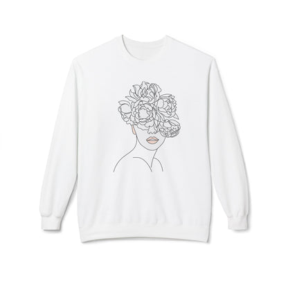 Floral Line Portrait Sweatshirt | Eco-Limited