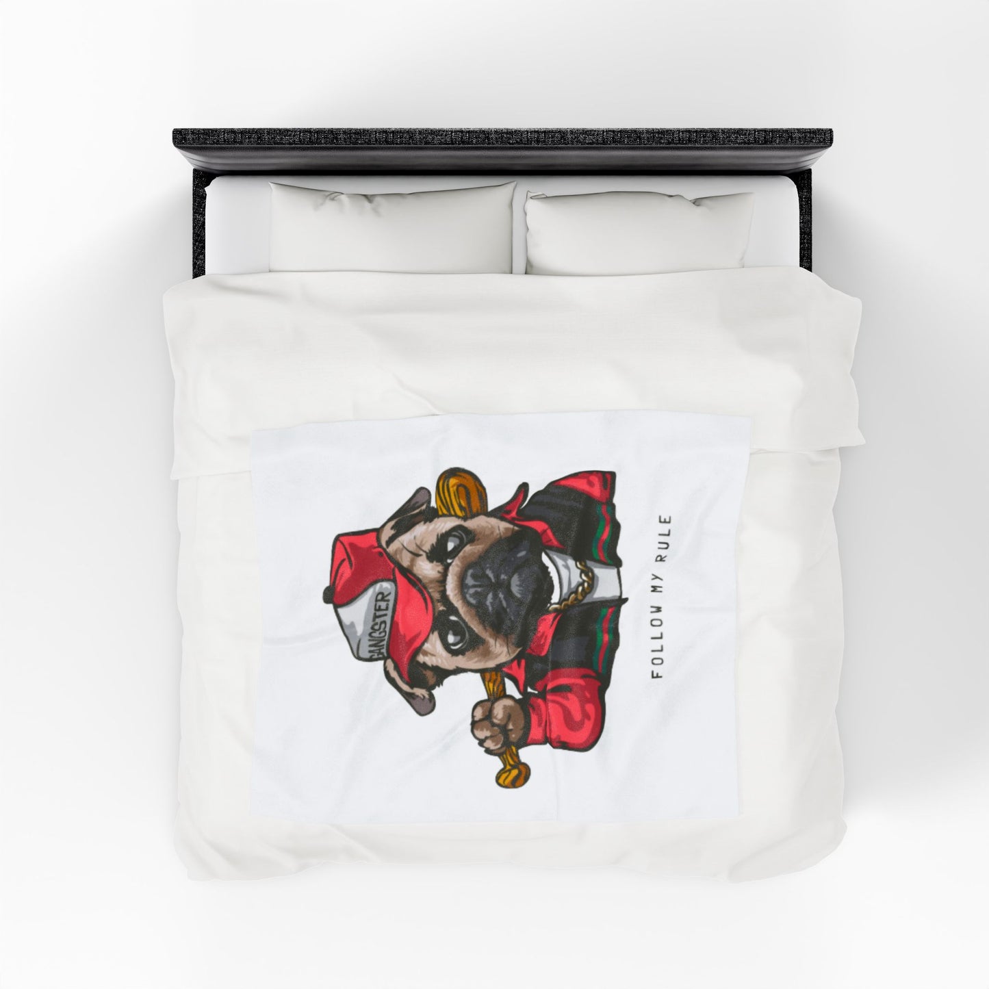 Gangster Pug Throw Velveteen Plush Blanket