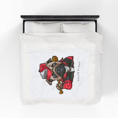 Gangster Pug Throw Velveteen Plush Blanket