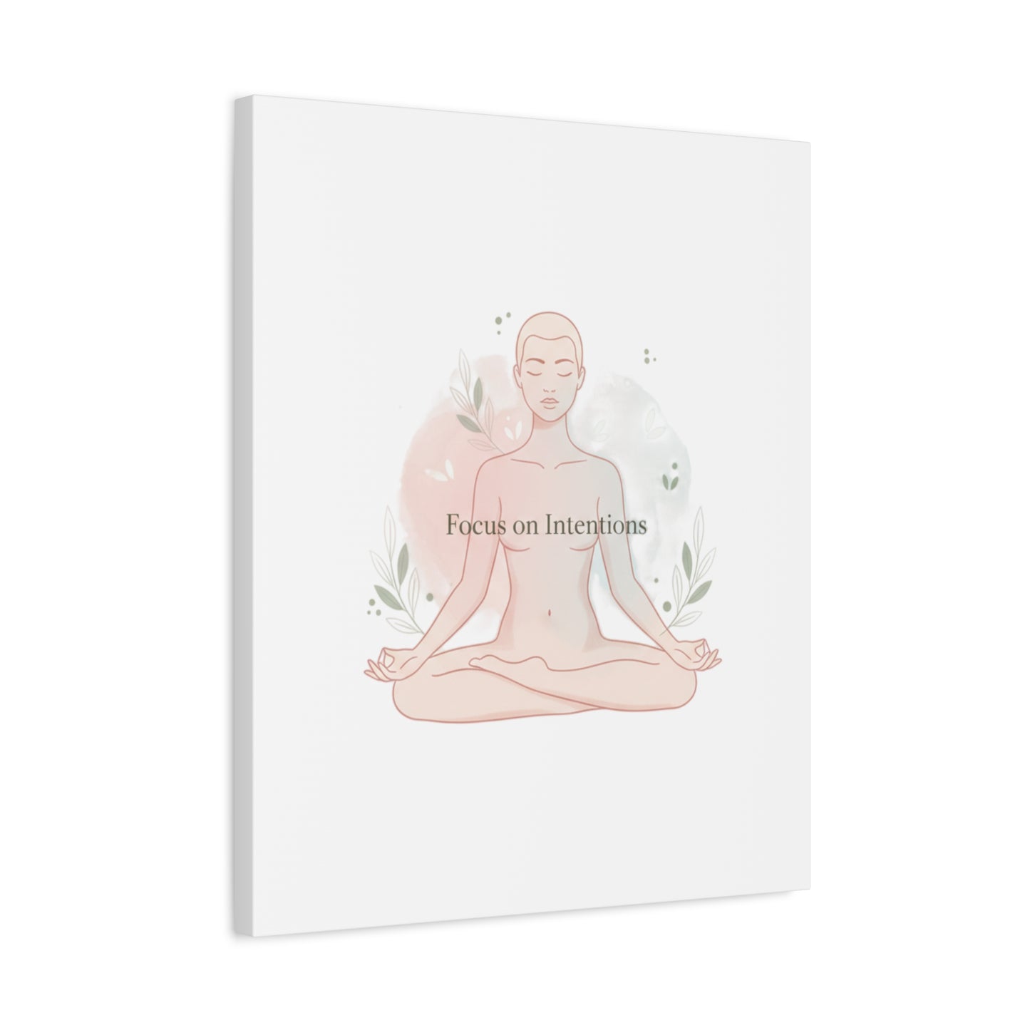 Focus on Intentions Canvas | Gentle Wellness Wall Art, Pastel Gradient Meditation Print