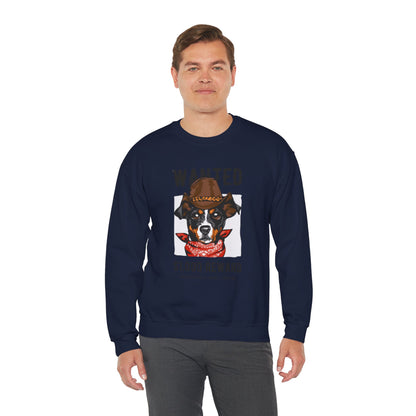 Wanted Cowboy Dog Art Sweatshirt | Eco-Limited