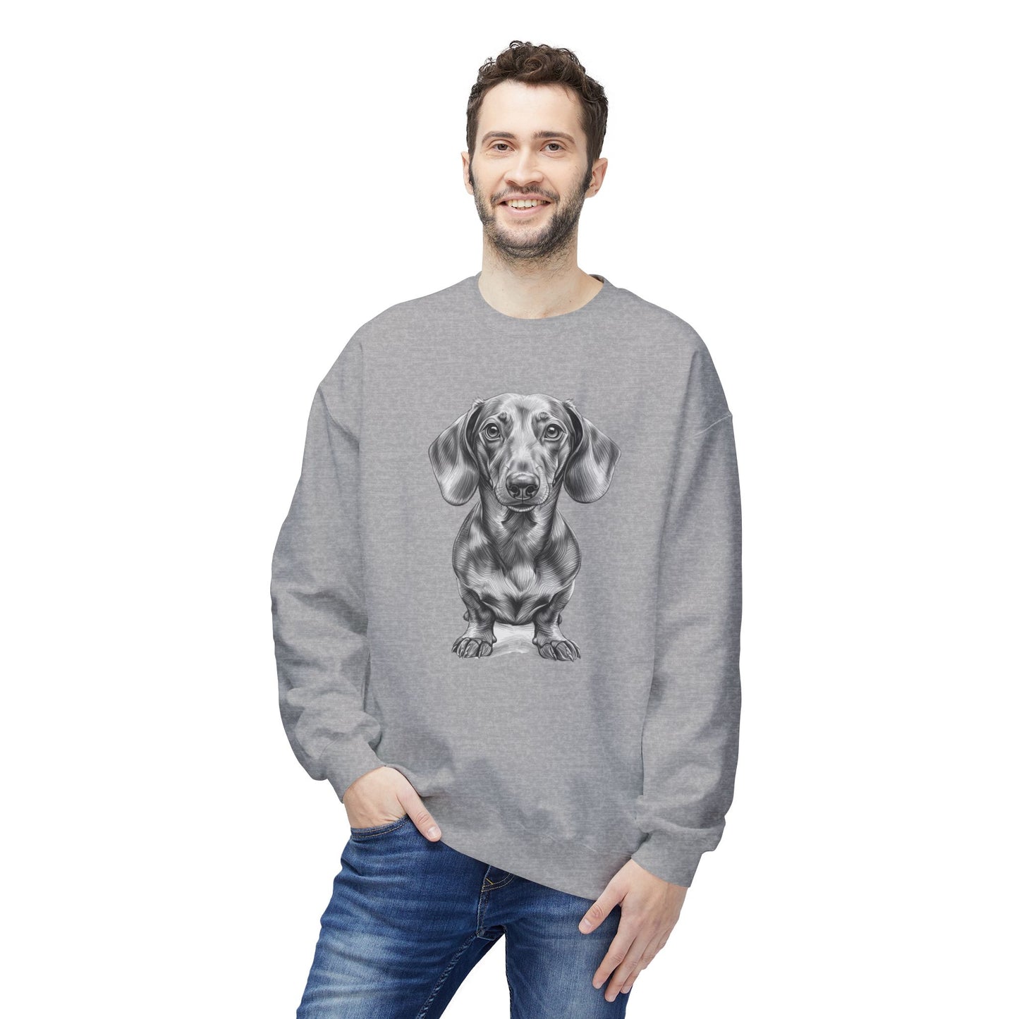Dachshund Sketch Minimal Art Sweatshirt | Eco-Limited