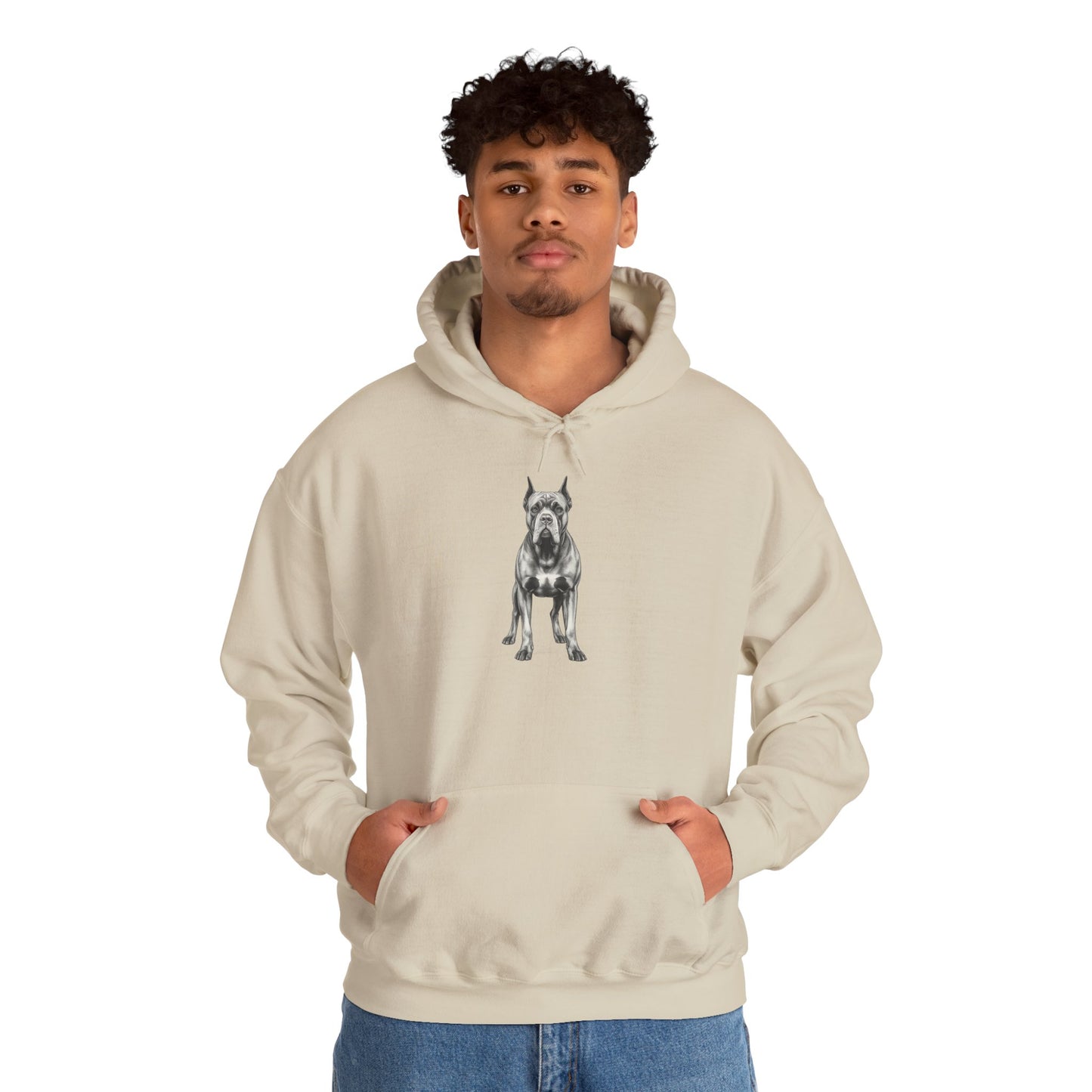 Great Dane Graphic Hoodie — Minimal Black Dog Illustration Sweatshirt