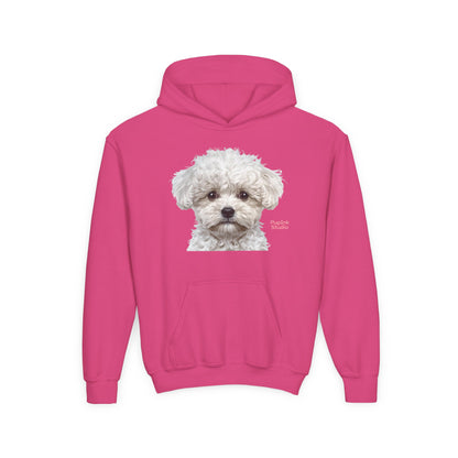 Cute White Puppy Face Youth Hoodie|Eco-Friendly - Limited