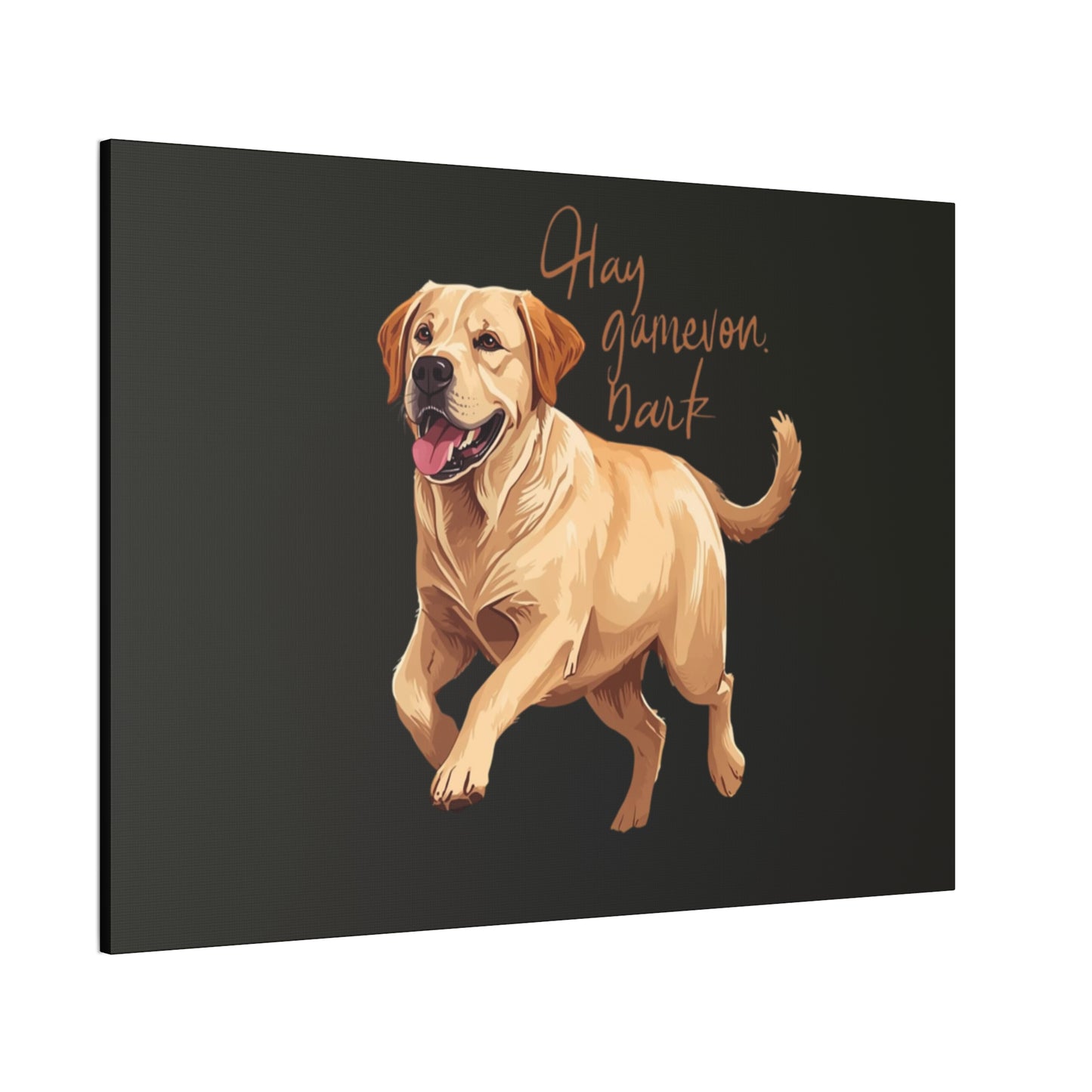 Happy Gamelon Bark Dog Canvas Wall Art | Eco-Limited