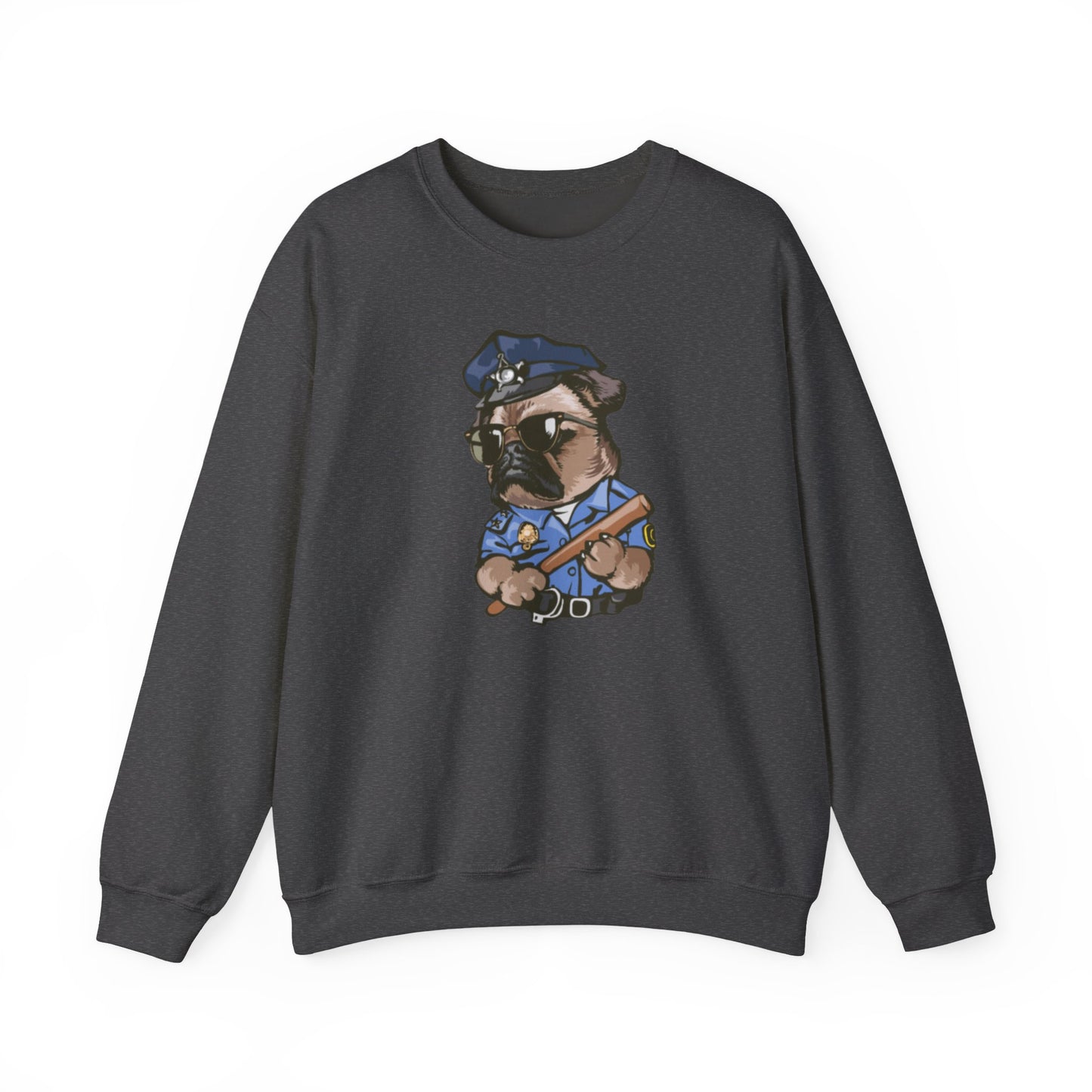 Police Pug Graphic Crewneck Sweatshirt|Eco-Friendly - Limited