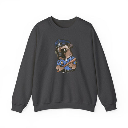 Police Pug Graphic Crewneck Sweatshirt|Eco-Friendly - Limited