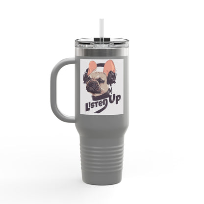 'Listen Up' French Bulldog Headphones Tumbler