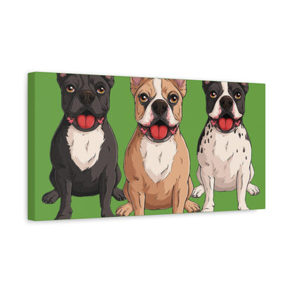 French Bulldog Trio Canvas Wall Art|Eco-Friendly - Limited