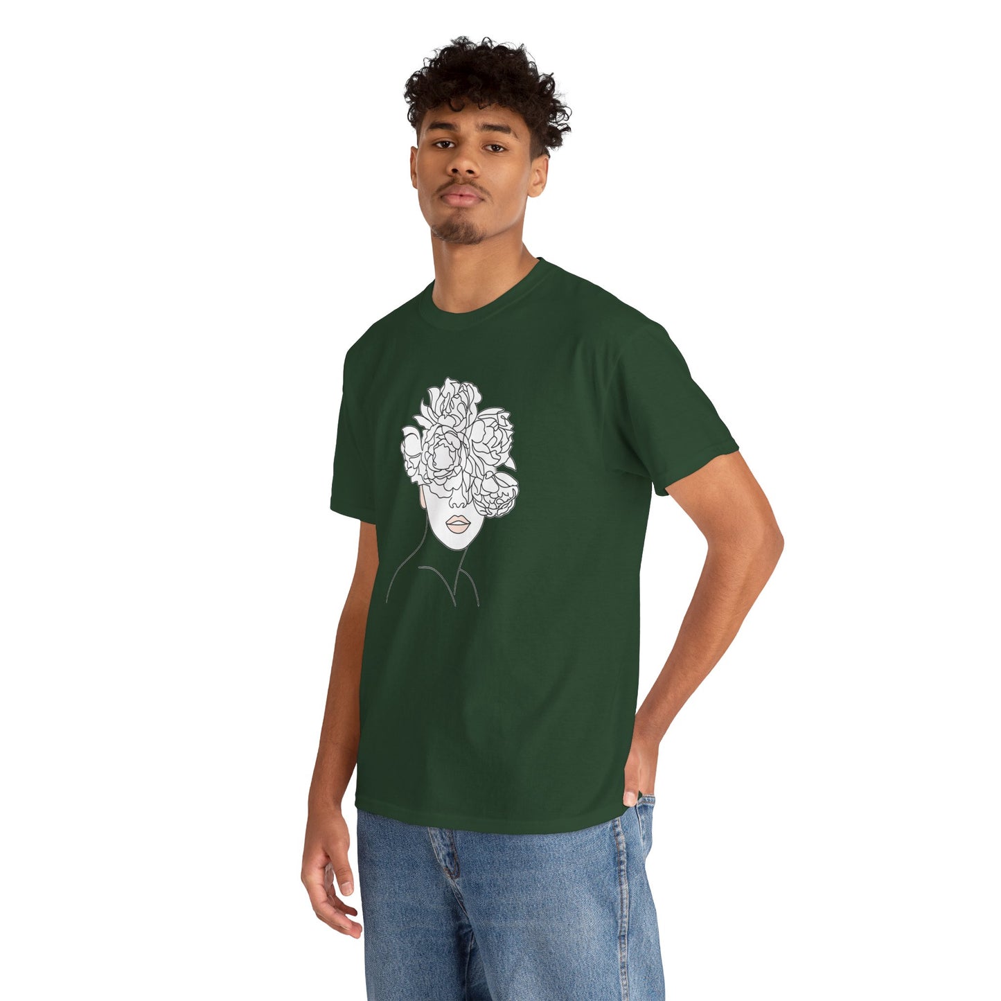 Floral Line Portrait T-Shirt | Eco-Limited