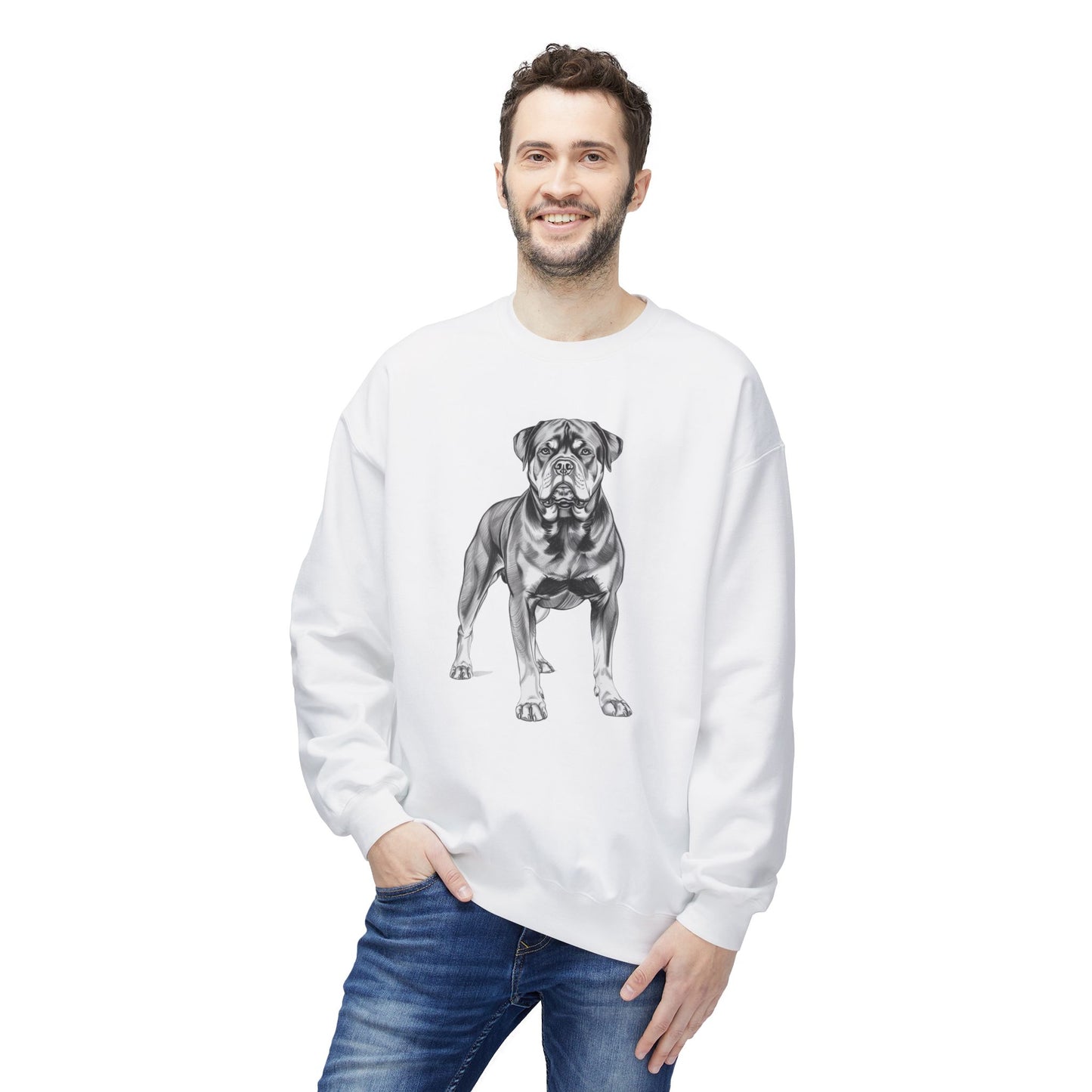 Rottweiler Sketch Minimal Art Sweatshirt | Eco-Limited