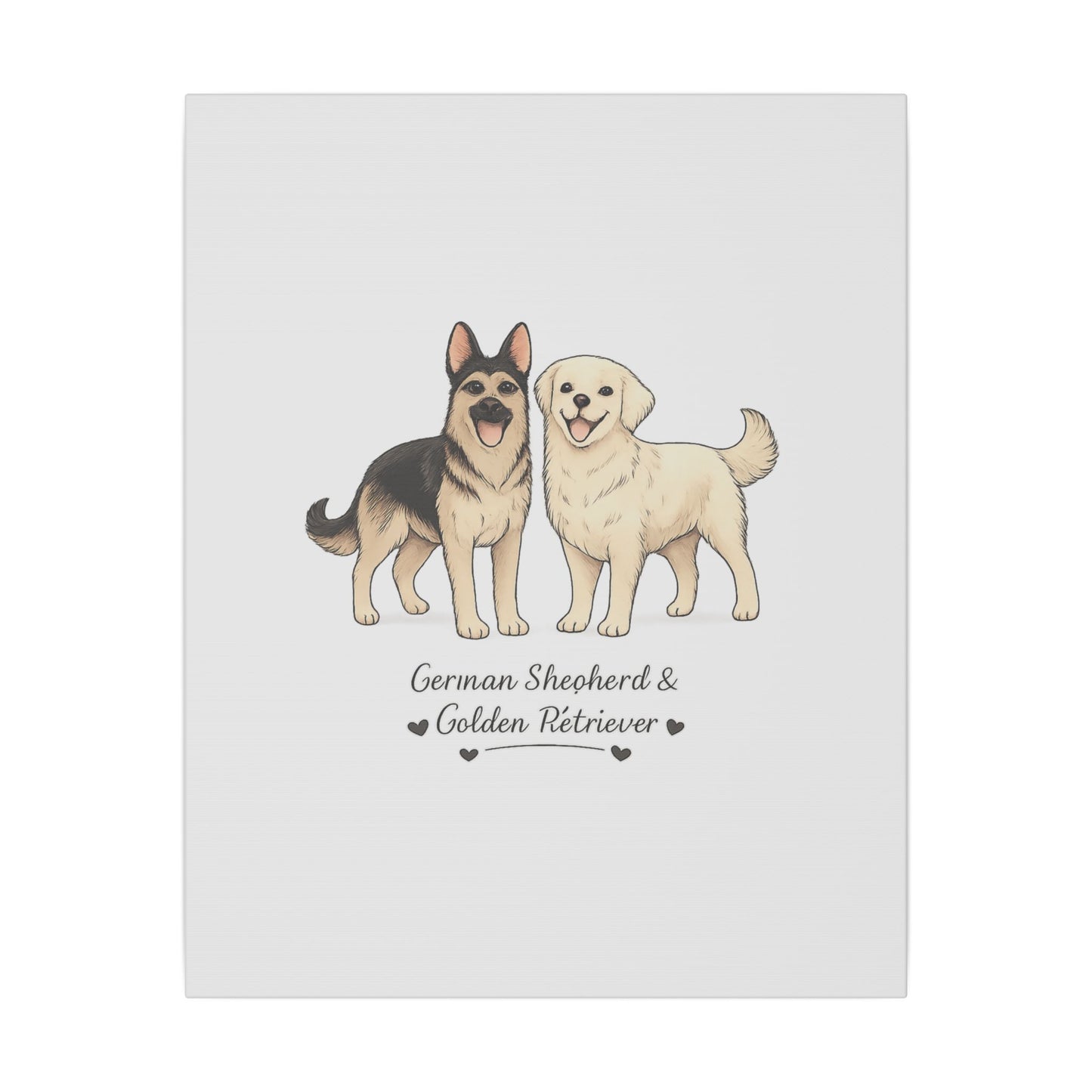 German Shepherd & Golden Retriever Canvas Wall Art