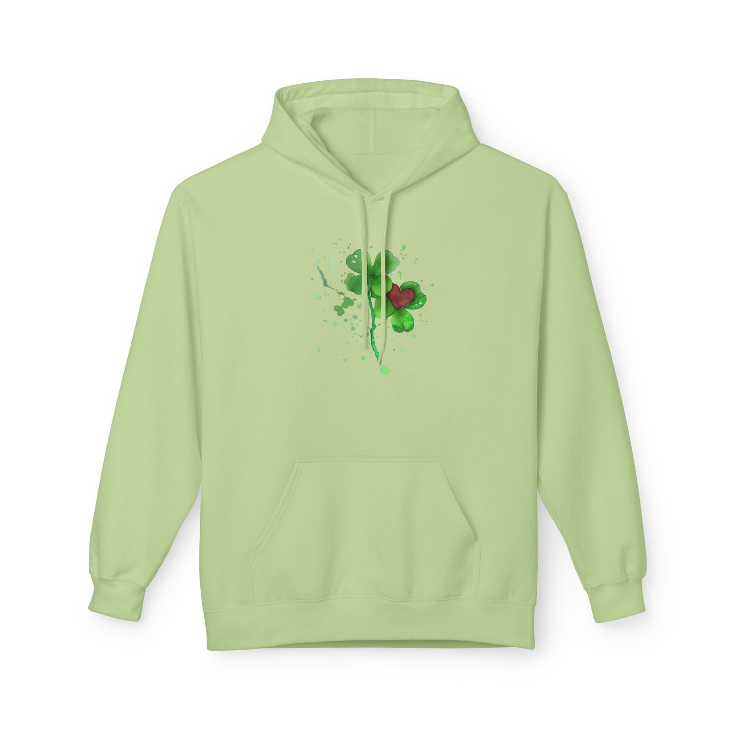 Lucky Heart Clover Watercolor Hoodie | Eco-Limited