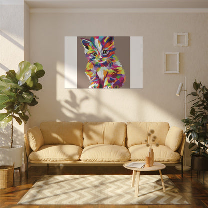 Vibrant Stretched Wall Art for Cat Lovers
