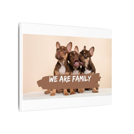We Are Family French Bulldog Canvas Wall Art