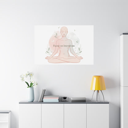 Focus on Intentions Canvas | Gentle Wellness Wall Art, Pastel Gradient Meditation Print