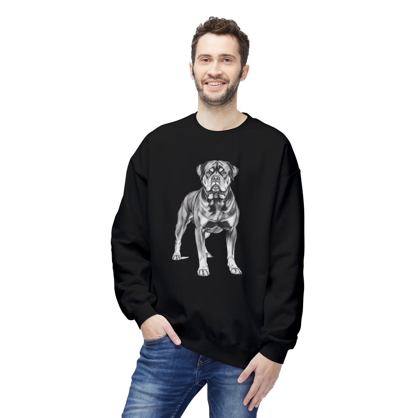 Rottweiler Sketch Minimal Art Sweatshirt | Eco-Limited