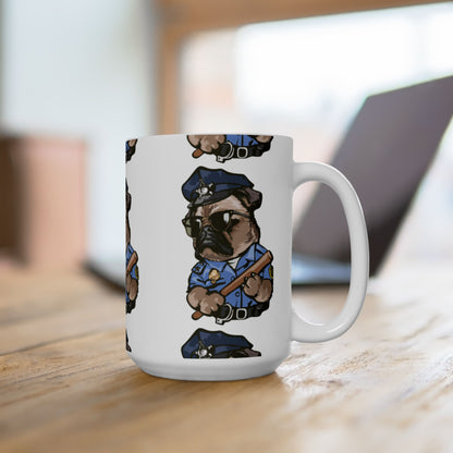 Cute Cop Dog Ceramic Coffee Cup (11oz & 15oz)
