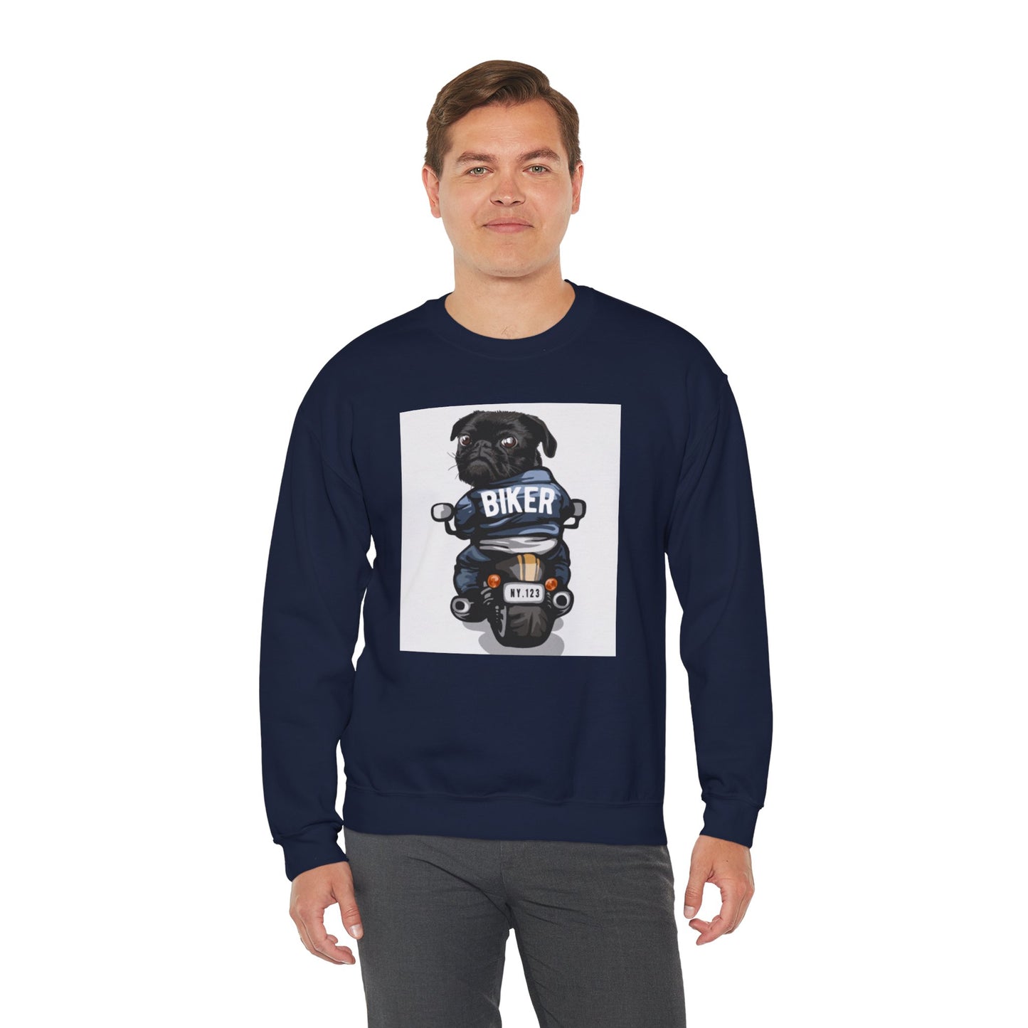 Biker Pug Graphic Sweater | Eco-Limited