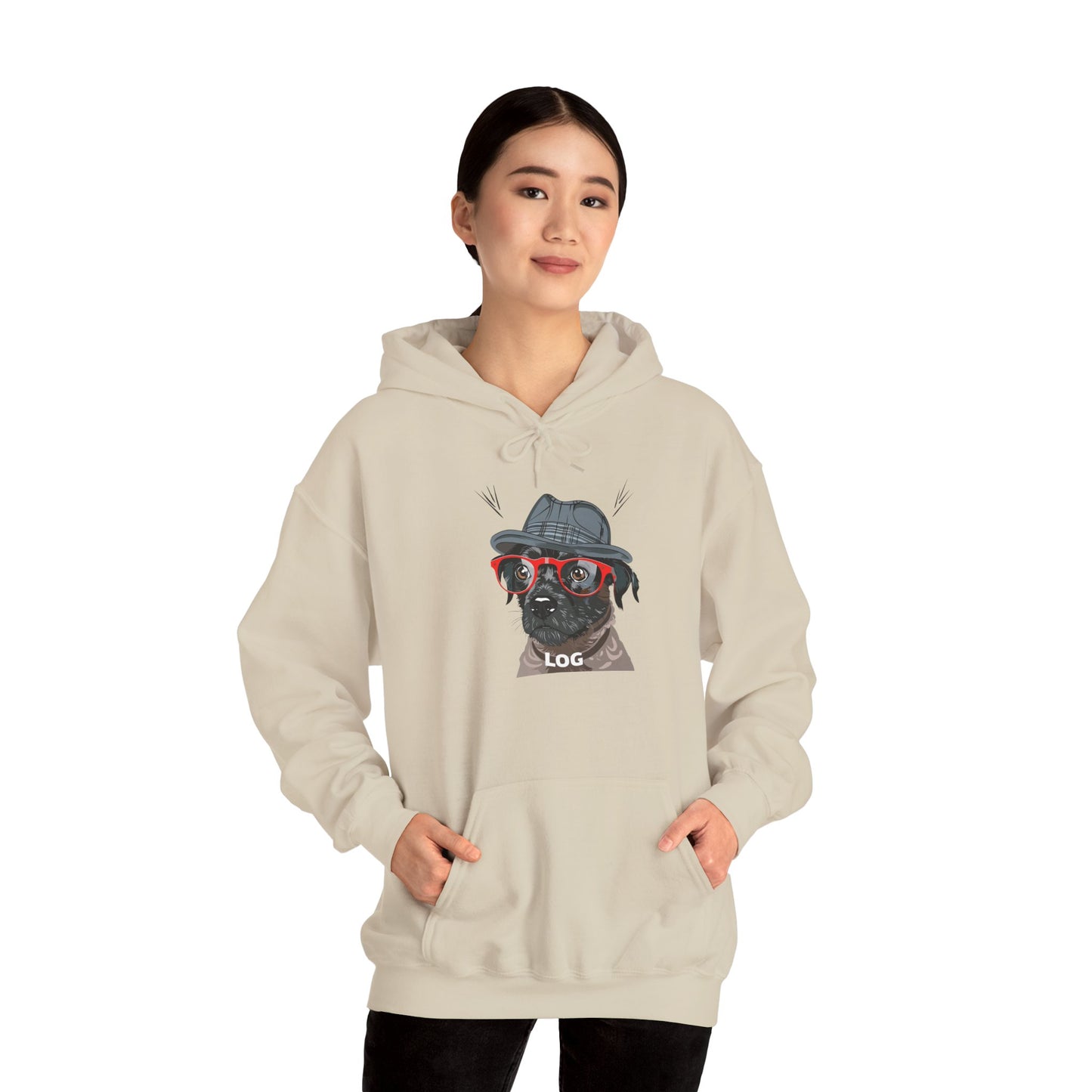 Hipster Pug Illustration Hoodie | Eco-Limited