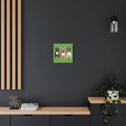French Bulldog Trio Canvas Wall Art|Eco-Friendly - Limited