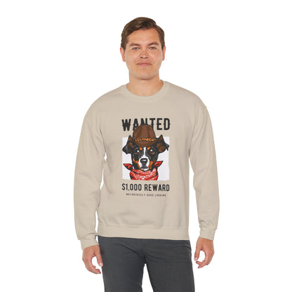 Wanted Cowboy Dog Art Sweatshirt | Eco-Limited