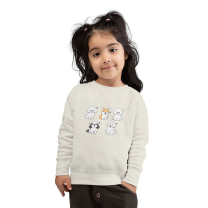 Cute Cartoon Puppies Crewneck for Kids