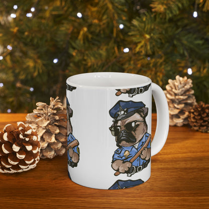 Cute Cop Dog Ceramic Coffee Cup (11oz & 15oz)