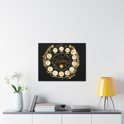 Golden Zodiac Astrology Canvas | Eco-Limited