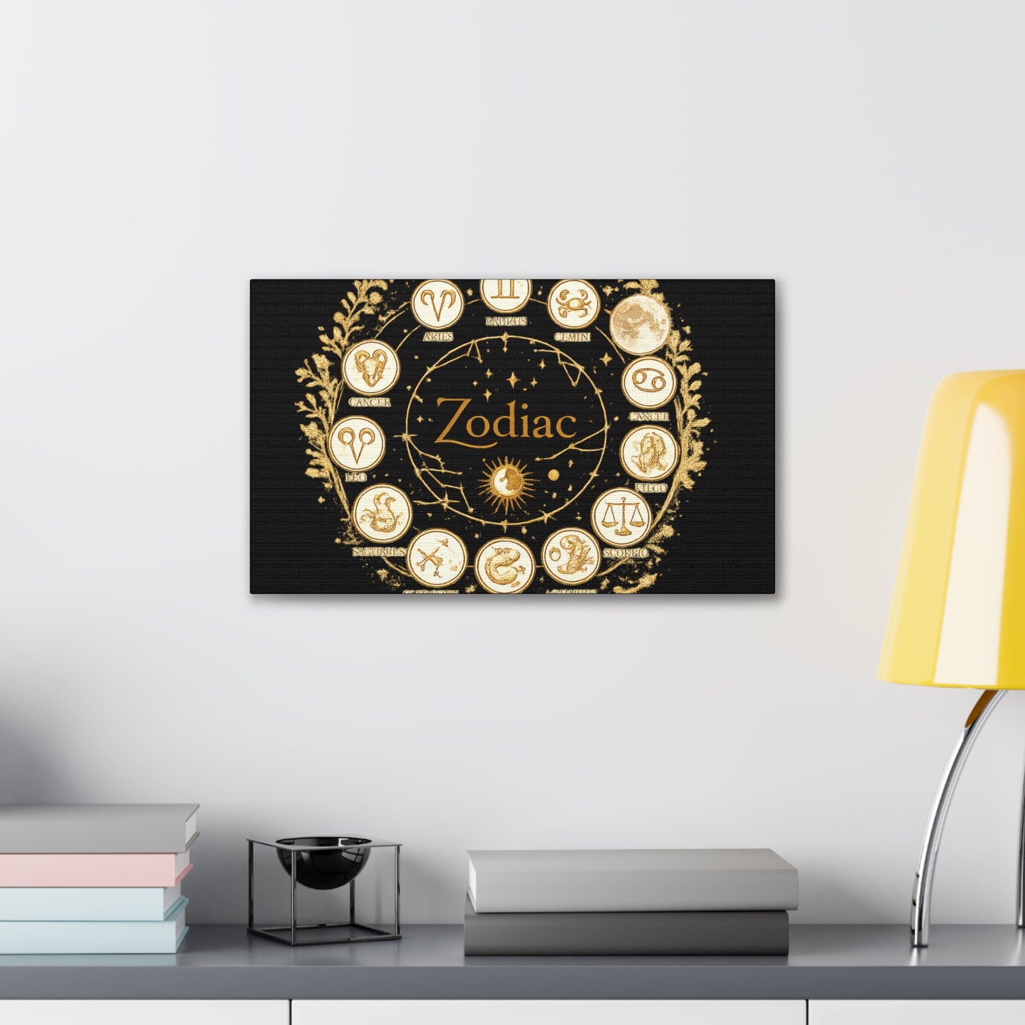 Golden Zodiac Astrology Canvas | Eco-Limited