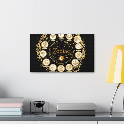 Golden Zodiac Astrology Canvas | Eco-Limited