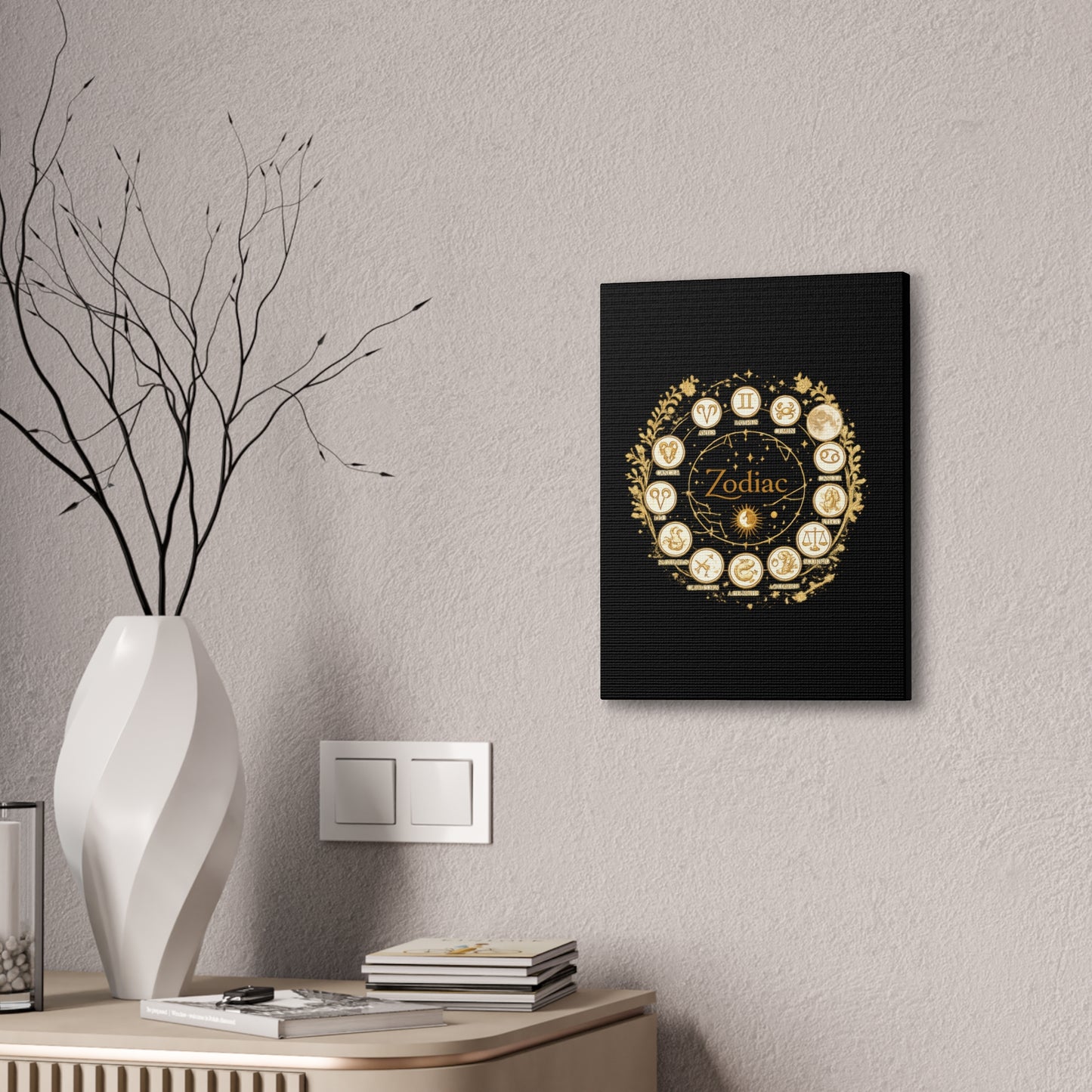 Golden Zodiac Astrology Canvas | Eco-Limited