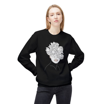 Floral Line Portrait Sweatshirt | Eco-Limited